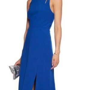 Halston Heritage Blue Back Cutout Dress